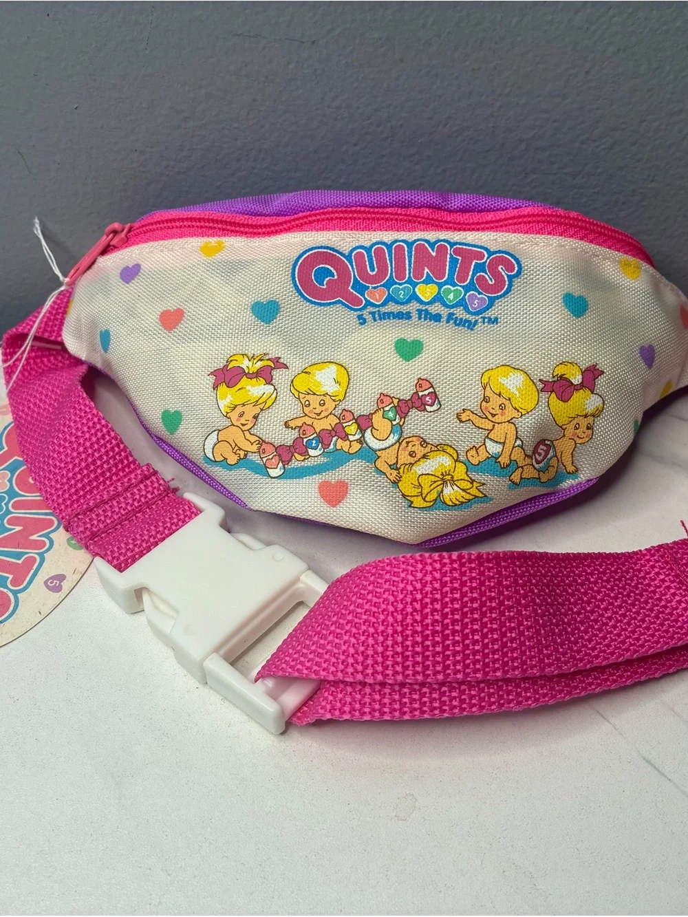 Quints “5 Times The Fun” Kids Fanny Pack Belt Bag NWT 80s 90s